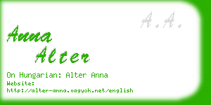 anna alter business card